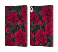 Head Case Designs Officially Licensed Katerina Kirilova Night Peony Garden Floral Patterns Leather Wallet Case Compatible With Apple iPad Air 13 2024/2025