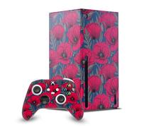 Head Case Designs Officially Licensed Katerina Kirilova Night Poppy Garden Patterns Game Console Wrap and Game Controller Skin Bundle Compatible With Xbox Series X