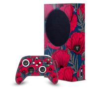 Head Case Designs Officially Licensed Katerina Kirilova Night Poppy Garden Patterns Game Console Wrap and Game Controller Skin Bundle Compatible With Xbox Series S Console & Controller Bundle
