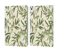 Head Case Designs Officially Licensed Katerina Kirilova Olive Branches Fruits & Foliage Patterns Leather Wallet Case Compatible With Apple iPad Air 13 2024/2025