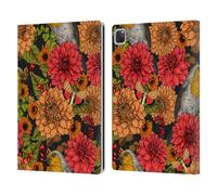 Head Case Designs Officially Licensed Katerina Kirilova Robins And Dahlias Graphics Leather Wallet Case Compatible With Apple iPad Pro 12.9 2020/2021/2022