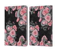 Head Case Designs Officially Licensed Katerina Kirilova Snakes And Roses Graphics Leather Wallet Case Compatible With Apple iPad Pro 12.9 2020/2021/2022