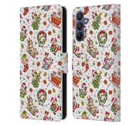 Head Case Designs Officially Licensed Kayomi Harai Christmas Kittens Pattern Magical Fantasy Leather Wallet Case Compatible With Samsung Galaxy A15