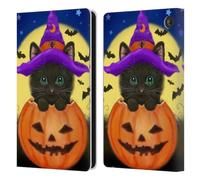 Head Case Designs Officially Licensed Kayomi Harai Halloween With Cat Animals And Fantasy Leather Wallet Case Compatible With Amazon Fire 7 2022