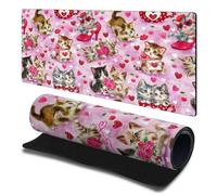 Head Case Designs Officially Licensed Kayomi Harai Hugs & Kisses Kittens Pattern Magical Fantasy 23.62 x 11.81 x 0.12 inches (600 x 300 mm) - L Gaming Office Desk PC Keyboard Mouse Mat Pad