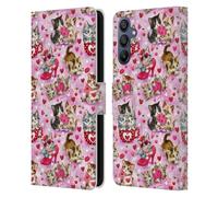 Head Case Designs Officially Licensed Kayomi Harai Hugs & Kisses Kittens Pattern Magical Fantasy Leather Wallet Case Compatible With Samsung Galaxy A15