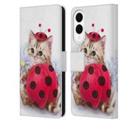Head Case Designs Officially Licensed Kayomi Harai Kitten Cat Lady Bug Animals And Fantasy Leather Wallet Case Compatible With Samsung Galaxy S25 Edge