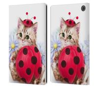 Head Case Designs Officially Licensed Kayomi Harai Kitten Cat Lady Bug Animals And Fantasy Leather Wallet Case Compatible With Amazon Fire Max 11 2023