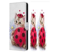 Head Case Designs Officially Licensed Kayomi Harai Kitten Cat Lady Bug Animals And Fantasy Leather Wallet Case Compatible With Samsung Galaxy S25 FE