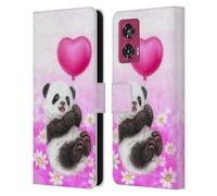 Head Case Designs Officially Licensed Kayomi Harai Panda Balloon Graphic Art Leather Wallet Case Compatible With Motorola Edge 50 Fusion