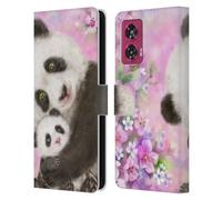 Head Case Designs Officially Licensed Kayomi Harai Panda Mom And Baby Graphic Art Leather Wallet Case Compatible With Motorola Edge 50 Fusion
