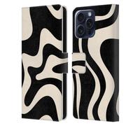 Head Case Designs Officially Licensed Kierkegaard Design Studio Black Almond Cream Swirl Retro Abstract Patterns Leather Wallet Case Compatible With Samsung Galaxy S25 FE