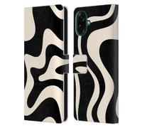 Head Case Designs Officially Licensed Kierkegaard Design Studio Black Almond Cream Swirl Retro Abstract Patterns Leather Wallet Case Compatible With Samsung Galaxy A07