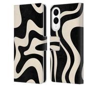Head Case Designs Officially Licensed Kierkegaard Design Studio Black Almond Cream Swirl Retro Abstract Patterns Leather Wallet Case Compatible With Samsung Galaxy S25 Edge