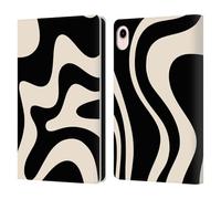 Head Case Designs Officially Licensed Kierkegaard Design Studio Black Almond Cream Swirl Retro Abstract Patterns Leather Wallet Case Compatible With Apple iPad mini (2021/2024)