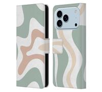 Head Case Designs Officially Licensed Kierkegaard Design Studio Celadon Sage Swirl Retro Abstract Patterns Leather Wallet Case Compatible With Apple iPhone 17 Pro