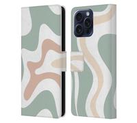 Head Case Designs Officially Licensed Kierkegaard Design Studio Celadon Sage Swirl Retro Abstract Patterns Leather Wallet Case Compatible With Samsung Galaxy S25 FE