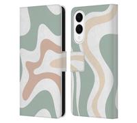 Head Case Designs Officially Licensed Kierkegaard Design Studio Celadon Sage Swirl Retro Abstract Patterns Leather Wallet Case Compatible With Samsung Galaxy S25 Edge