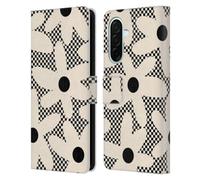 Head Case Designs Officially Licensed Kierkegaard Design Studio Daisy Black Cream Dots Check Retro Abstract Patterns Leather Wallet Case Compatible With Samsung Galaxy A26 5G