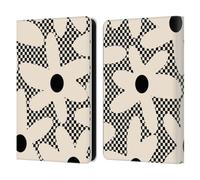 Head Case Designs Officially Licensed Kierkegaard Design Studio Daisy Black Cream Dots Check Retro Abstract Patterns Leather Wallet Case Compatible With Amazon Kindle 11th Gen (2024)