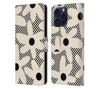 Head Case Designs Officially Licensed Kierkegaard Design Studio Daisy Black Cream Dots Check Retro Abstract Patterns Leather Wallet Case Compatible With Samsung Galaxy S25 FE