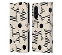 Head Case Designs Officially Licensed Kierkegaard Design Studio Daisy Black Cream Dots Check Retro Abstract Patterns Leather Wallet Case Compatible With Samsung Galaxy A56 5G