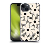Head Case Designs Officially Licensed Kierkegaard Design Studio Daisy Black Cream Dots Check Retro Abstract Patterns Hard Back Case Compatible With Apple iPhone 15 Plus