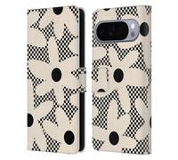 Head Case Designs Officially Licensed Kierkegaard Design Studio Daisy Black Cream Dots Check Retro Abstract Patterns Leather Wallet Case Compatible With Google Pixel 10 Pro XL
