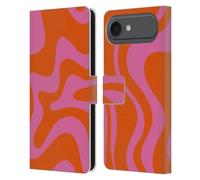 Head Case Designs Officially Licensed Kierkegaard Design Studio Hot Pink Orange Swirl Retro Abstract Patterns Leather Wallet Case Compatible With Apple iPhone 17 Air
