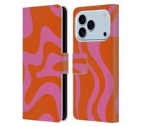 Head Case Designs Officially Licensed Kierkegaard Design Studio Hot Pink Orange Swirl Retro Abstract Patterns Leather Wallet Case Compatible With Apple iPhone 17 Pro