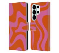 Head Case Designs Officially Licensed Kierkegaard Design Studio Hot Pink Orange Swirl Retro Abstract Patterns Leather Wallet Case Compatible With Samsung Galaxy S26 Ultra