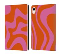 Head Case Designs Officially Licensed Kierkegaard Design Studio Hot Pink Orange Swirl Retro Abstract Patterns Leather Wallet Case Compatible With Apple iPad mini (2021/2024)
