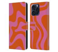 Head Case Designs Officially Licensed Kierkegaard Design Studio Hot Pink Orange Swirl Retro Abstract Patterns Leather Wallet Case Compatible With Samsung Galaxy S25 FE