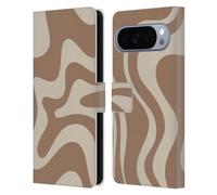 Head Case Designs Officially Licensed Kierkegaard Design Studio Milk Brown Beige Swirl Retro Abstract Patterns Leather Wallet Case Compatible With Google Pixel 10 Pro XL