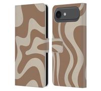 Head Case Designs Officially Licensed Kierkegaard Design Studio Milk Brown Beige Swirl Retro Abstract Patterns Leather Wallet Case Compatible With Apple iPhone 17 Air