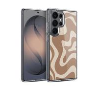 Head Case Designs Officially Licensed Kierkegaard Design Studio Milk Brown Beige Swirl Retro Abstract Patterns Gel Case Compatible with Samsung Galaxy S26 Ultra & Compatible with MagSafe