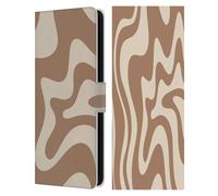 Head Case Designs Officially Licensed Kierkegaard Design Studio Milk Brown Beige Swirl Retro Abstract Patterns Leather Wallet Case Compatible With Samsung Galaxy S25 FE