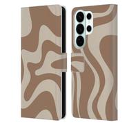 Head Case Designs Officially Licensed Kierkegaard Design Studio Milk Brown Beige Swirl Retro Abstract Patterns Leather Wallet Case Compatible With Samsung Galaxy S26 Ultra