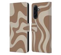 Head Case Designs Officially Licensed Kierkegaard Design Studio Milk Brown Beige Swirl Retro Abstract Patterns Leather Wallet Case Compatible With Samsung Galaxy A17 4G / 5G