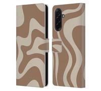 Head Case Designs Officially Licensed Kierkegaard Design Studio Milk Brown Beige Swirl Retro Abstract Patterns Leather Wallet Case Compatible With Samsung Galaxy A36 5G