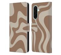 Head Case Designs Officially Licensed Kierkegaard Design Studio Milk Brown Beige Swirl Retro Abstract Patterns Leather Wallet Case Compatible With Samsung Galaxy A26 5G