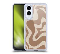Head Case Designs Officially Licensed Kierkegaard Design Studio Milk Brown Beige Swirl Retro Abstract Patterns Gel Case [Military Grade Protection] Compatible With Samsung Galaxy S25 Edge