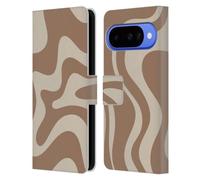 Head Case Designs Officially Licensed Kierkegaard Design Studio Milk Brown Beige Swirl Retro Abstract Patterns Leather Wallet Case Compatible With Google Pixel 10