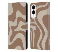 Head Case Designs Officially Licensed Kierkegaard Design Studio Milk Brown Beige Swirl Retro Abstract Patterns Leather Wallet Case Compatible With Samsung Galaxy S25 Edge