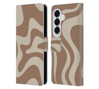 Head Case Designs Officially Licensed Kierkegaard Design Studio Milk Brown Beige Swirl Retro Abstract Patterns Leather Wallet Case Compatible With Samsung Galaxy S26