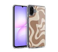 Head Case Designs Officially Licensed Kierkegaard Design Studio Milk Brown Beige Swirl Retro Abstract Patterns Gel Case [Military Grade Protection] Compatible With Samsung Galaxy A07 4G