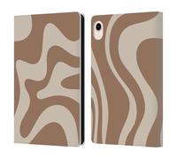 Head Case Designs Officially Licensed Kierkegaard Design Studio Milk Brown Beige Swirl Retro Abstract Patterns Leather Wallet Case Compatible With Apple iPad mini (2021/2024)
