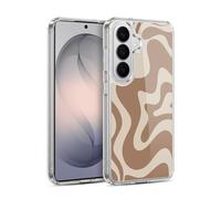 Head Case Designs Officially Licensed Kierkegaard Design Studio Milk Brown Beige Swirl Retro Abstract Patterns Gel Case [Military Grade] Compatible with Samsung Galaxy S26 and Compatible with MagSafe