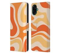 Head Case Designs Officially Licensed Kierkegaard Design Studio Modern Orange Tangerine Swirl Retro Abstract Patterns Leather Wallet Case Compatible With Samsung Galaxy A07