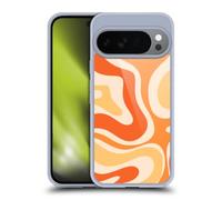 Head Case Designs Officially Licensed Kierkegaard Design Studio Modern Orange Tangerine Swirl Retro Abstract Patterns Gel Case Compatible with Google Pixel 10 & Compatible with MagSafe